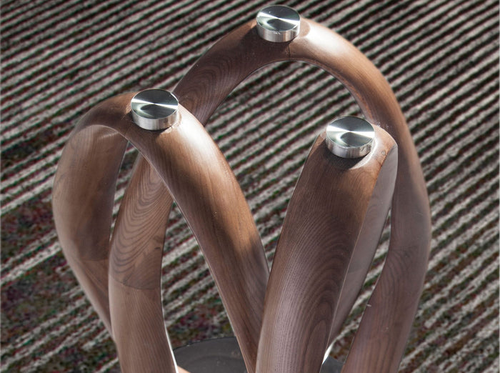 Tavolo da pranzo rotonda vetro temperato e noce