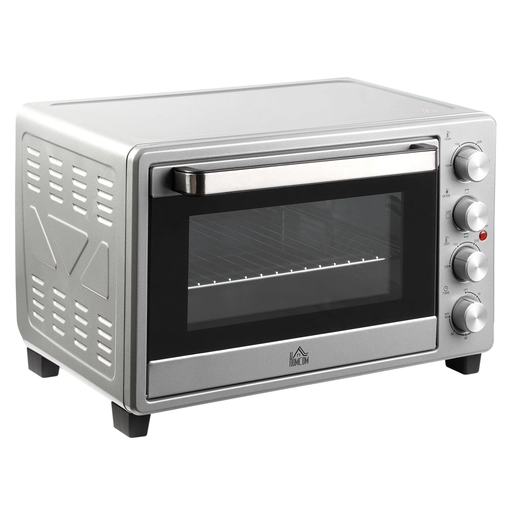 Forno Elettrico 32L 1600W con Timer e Controllo Temperatura ¨C zephmum ¨C 52,2x38,1x33,5 cm Argento
