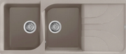 Lavello EGO 500 116X50 2 vasche + gocciolatoio TORTORA 43