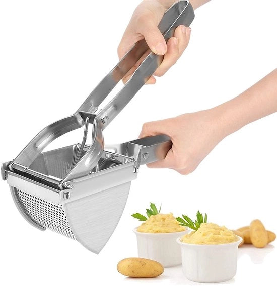 Stamper per Patate Ergonomico - Dispositivo per Patate - Acciaio Inossidabile - Duraturo - Multifunzionale - Efficiente e Temporizzante