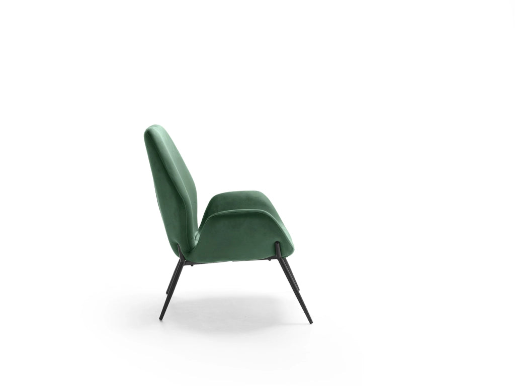 Poltrona da Salotto o da Camera Brandy 73x68x85 cm in Velluto Verde Scuro