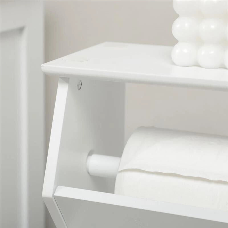 MOBILETTO DA BAGNO CON ARMADIETTO E SPAZIO PER CARTA IGIENICA 19X15X56 CM BIANCO