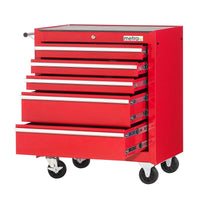 Carrello da officina con 5 cassetti, colore rosso