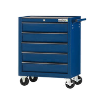 Carrello da officina, semplice con 5 cassetti, colore blu