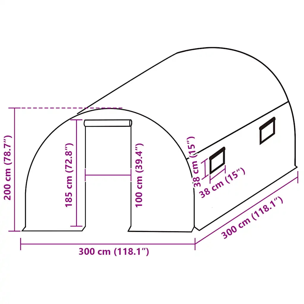 Telo di Ricambio per Serra (9 m2) 3x3x2 m Trasparente CFW7676041