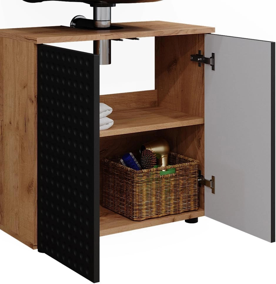 Set mobili bagno Irma, Antracite puntinato, 3 parti