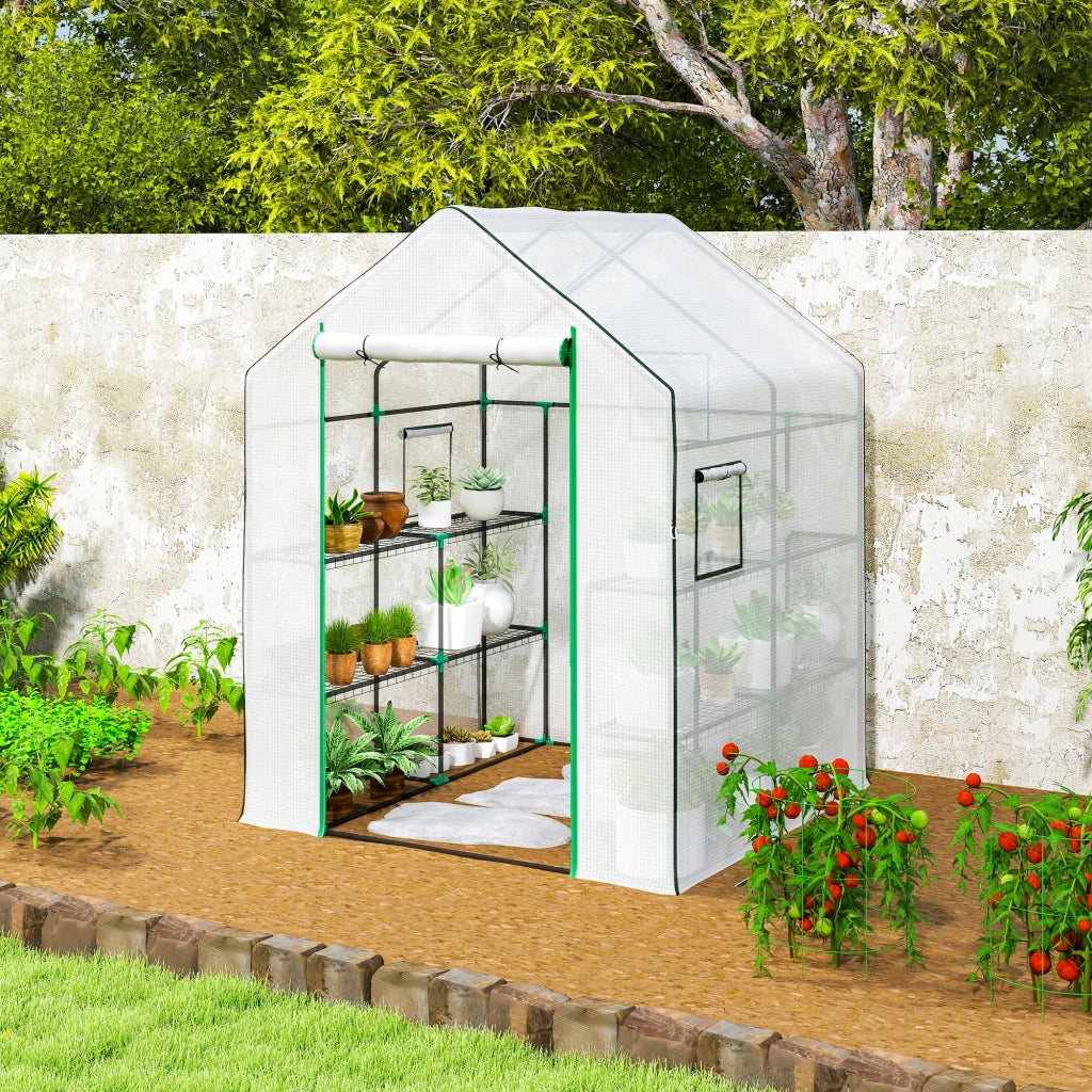 Serra da Giardino con Ripiani ¨C Zephmum ¨C Bianco 140x143x190 cm