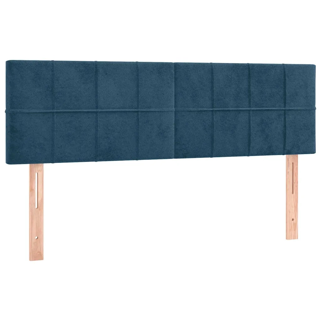 Giroletto a Molle con Materasso Blu Scuro 140x200 cm in Velluto