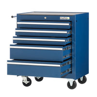 Carrello da officina con 5 cassetti, colore blu