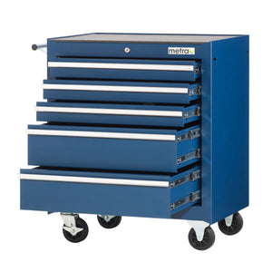 Carrello da officina con 5 cassetti, colore blu