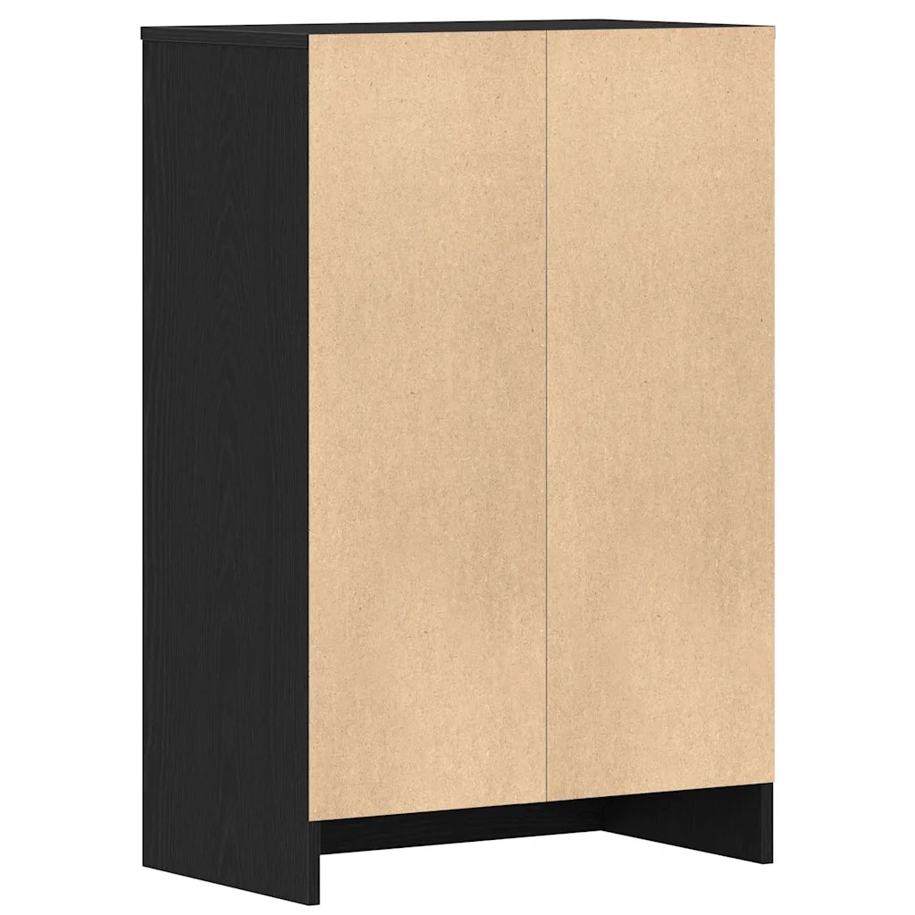 Scarpiera-Scaffale per scarpe Rovere Rovere Nero 60x35x92 cm in Legno Multistrato