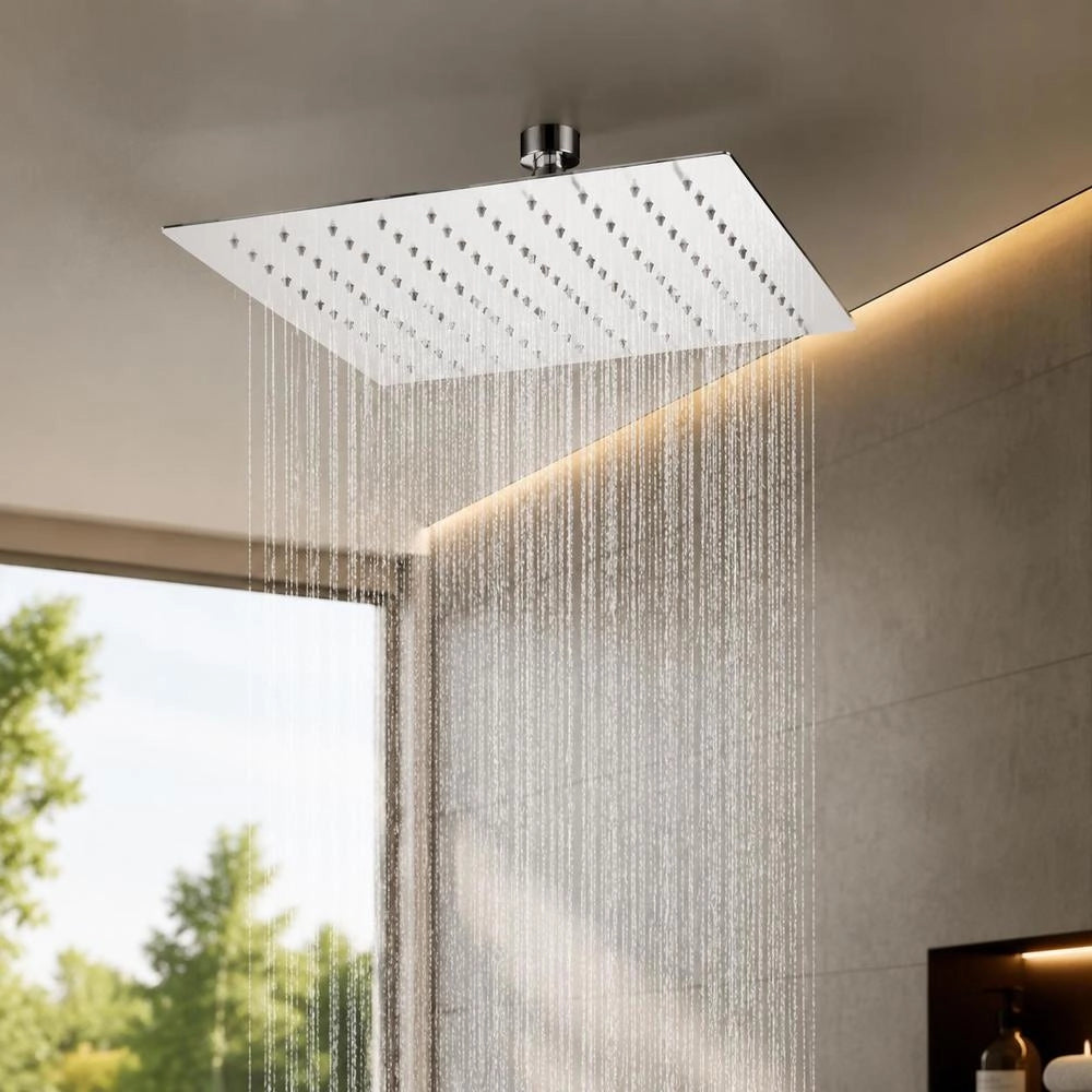 Stainless Steel Rain Shower Head, 20x30 Cm, Rectangular