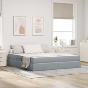 Letto con contenitore e materasso Grigio chiaro 160 x 200 cm