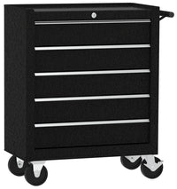 Carrello da officina, semplice con 5 cassetti, colore nero