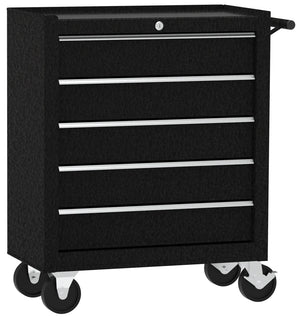 Carrello da officina, semplice con 5 cassetti, colore nero