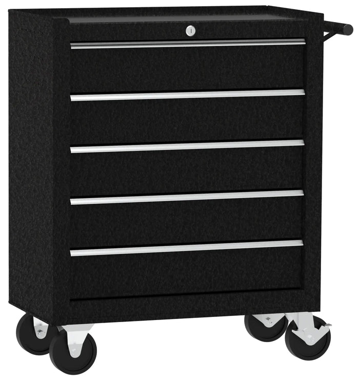 Carrello da officina, semplice con 5 cassetti, colore nero