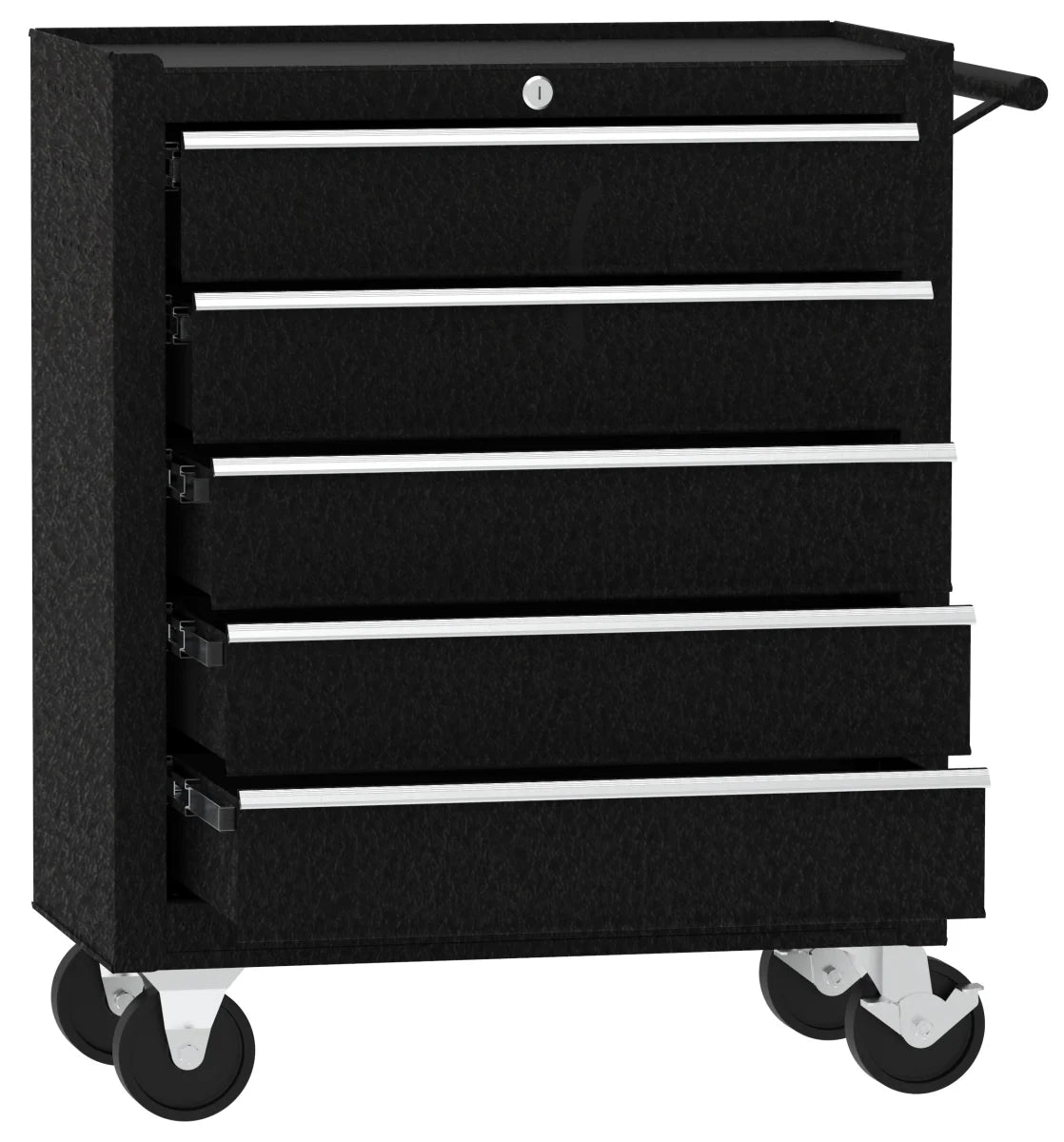 Carrello da officina, semplice con 5 cassetti, colore nero