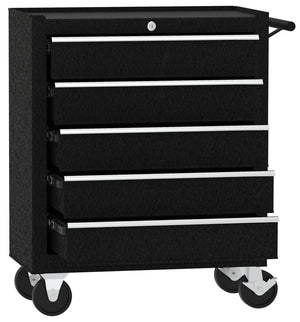 Carrello da officina, semplice con 5 cassetti, colore nero