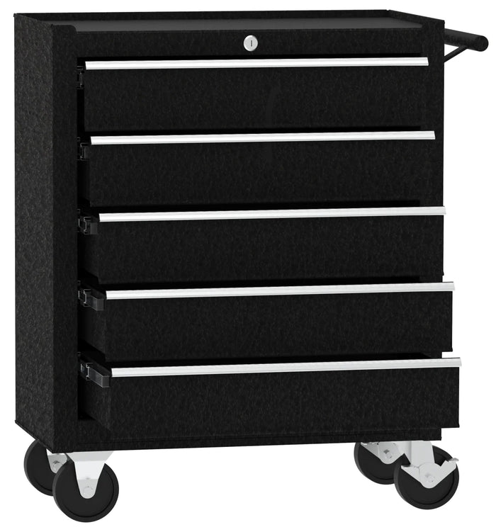 Carrello da officina, semplice con 5 cassetti, colore nero