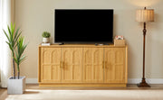 Sideboard con ripiani regolabili e ante curve in MDF naturale