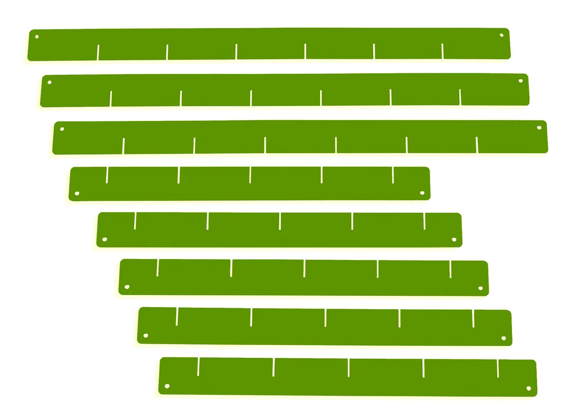 Divisori per cassetti, set verde, per carrelli da officina