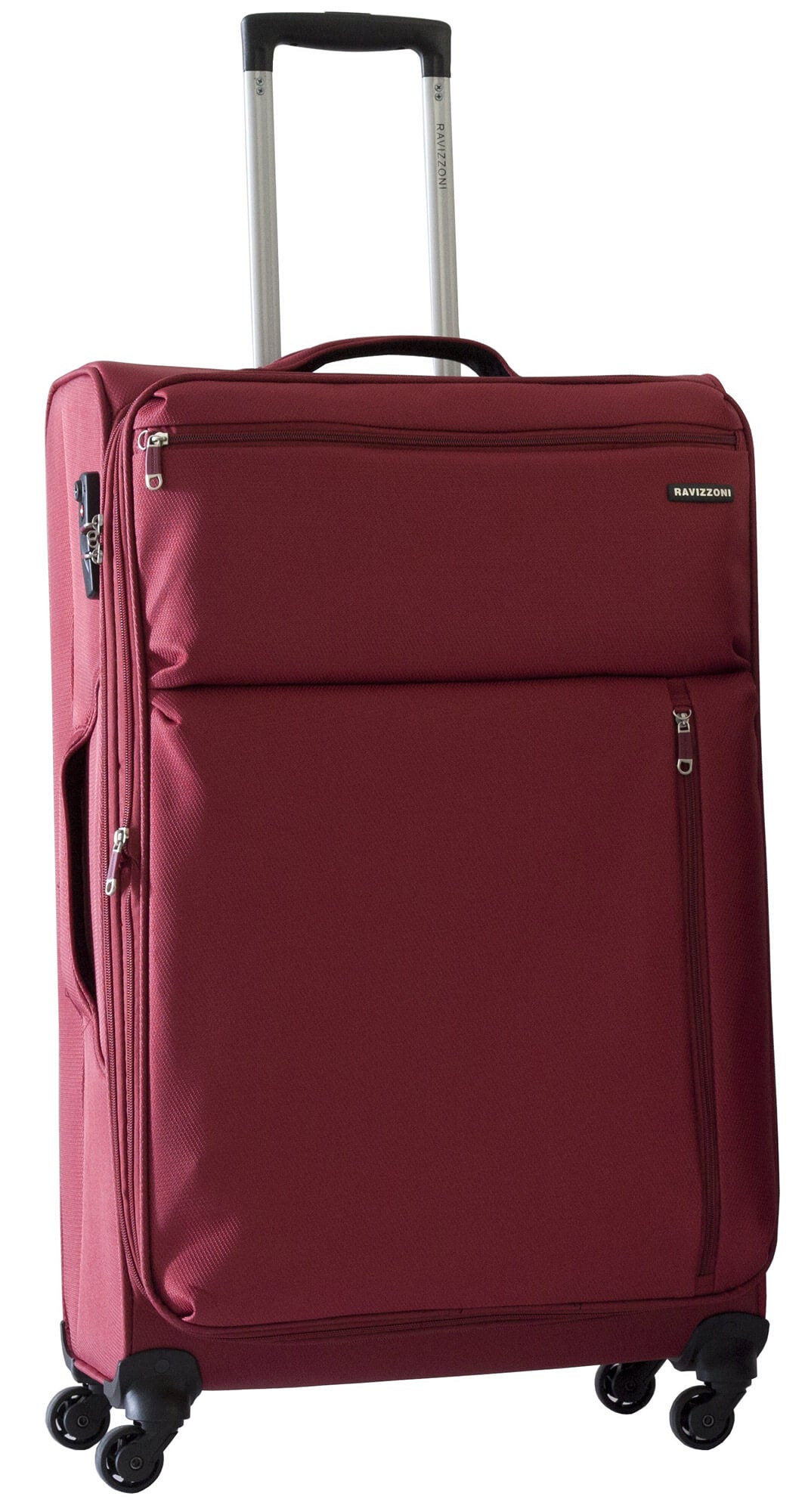 Trolley Valigia Grande Morbida in Poliestere 4 Ruote TSA Ravizzoni Gin Tonic Rossa