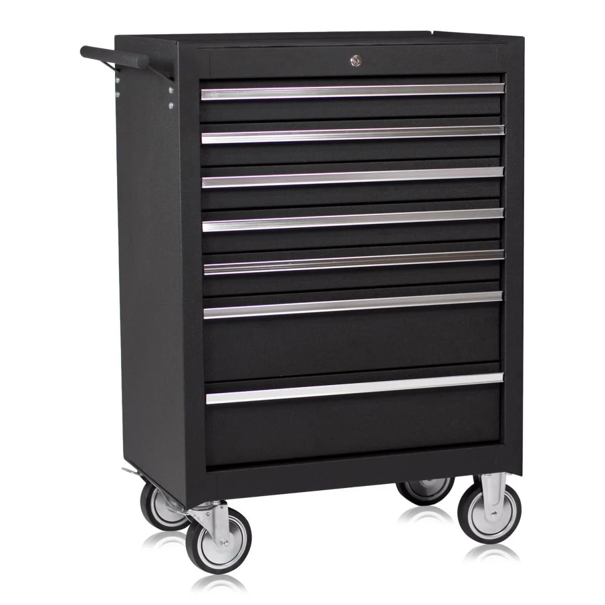 Carrello da officina, 7 cassetti, colore nero