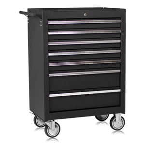 Carrello da officina, 7 cassetti, colore nero