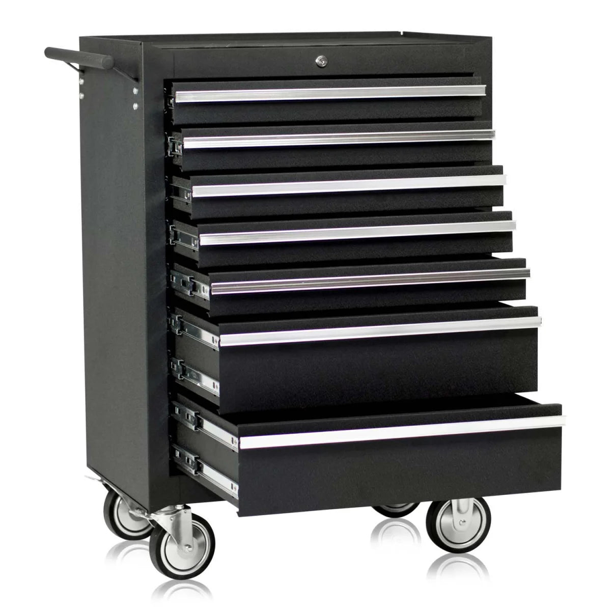 Carrello da officina, 7 cassetti, colore nero
