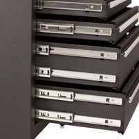 Carrello da officina, 7 cassetti, colore nero