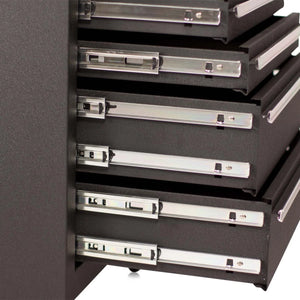 Carrello da officina, 7 cassetti, colore nero