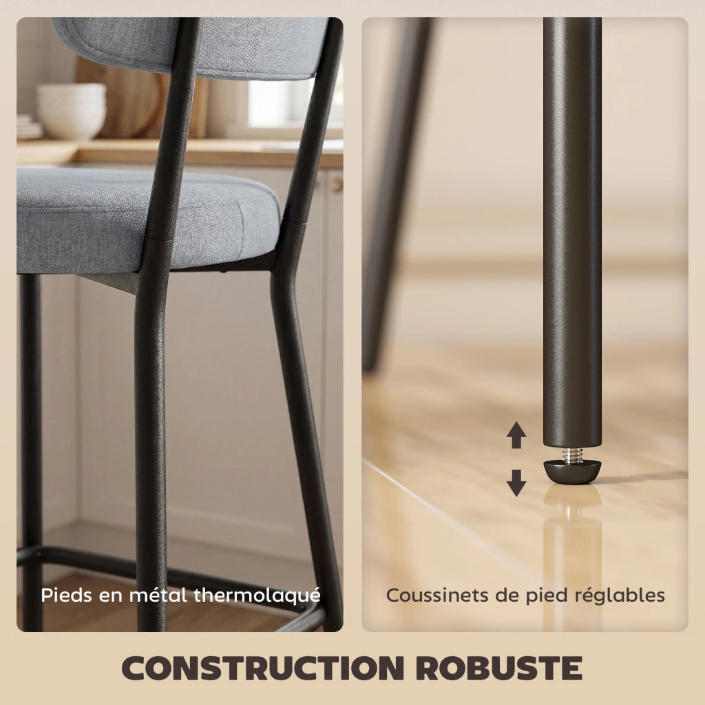 Sgabelli da bar ¨C zephmum ¨C grigio 49x53x93 cm