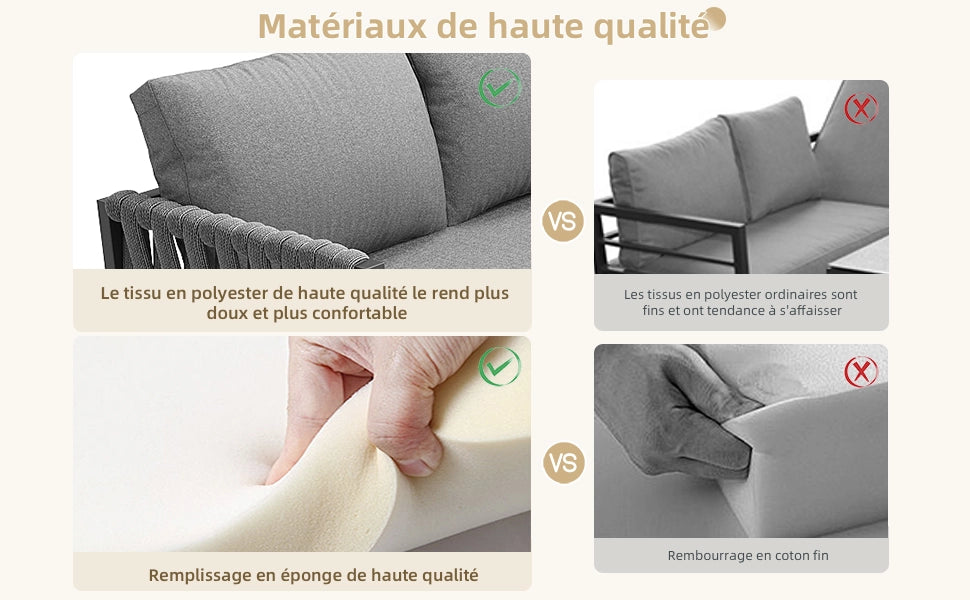 Set Divano da Giardino Angolare con Tavolo in Vetro ¨C Xylo ¨C Polyrattan, Cuscini Inclusi, Grigio