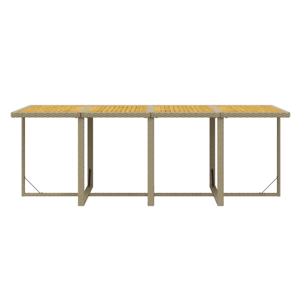 Set da Pranzo per Giardino 9pz con Cuscini in Polyrattan Beige cod mxl 38606
