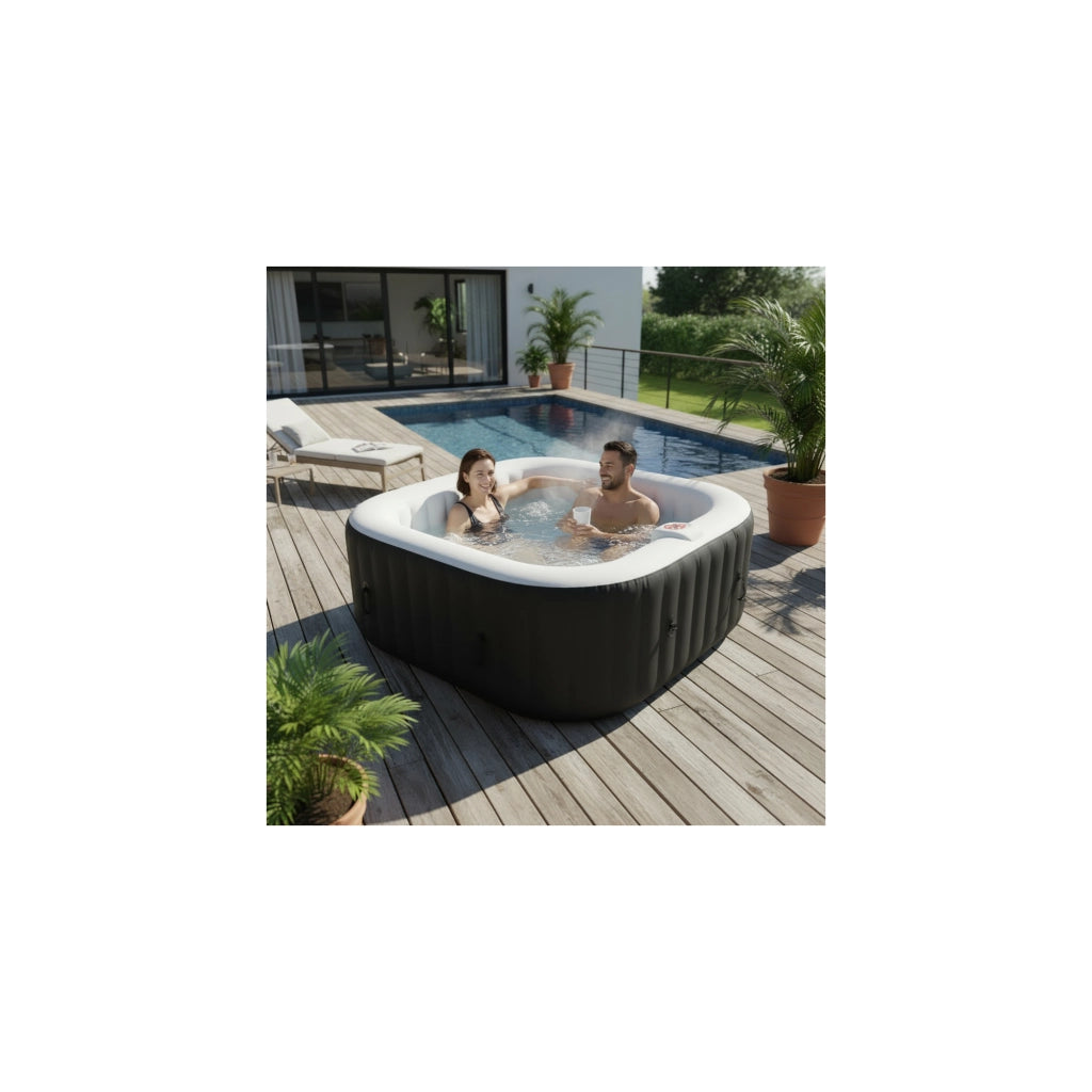 Spa gonfiabile quadrata a 4 posti - Ospazia - Dimensioni: 155 x 155 cm - Filtro e copertura inclusi