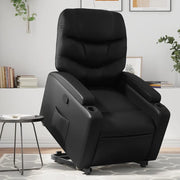 Poltrona Alzapersona Reclinabile Nera in Similpelle 3204658