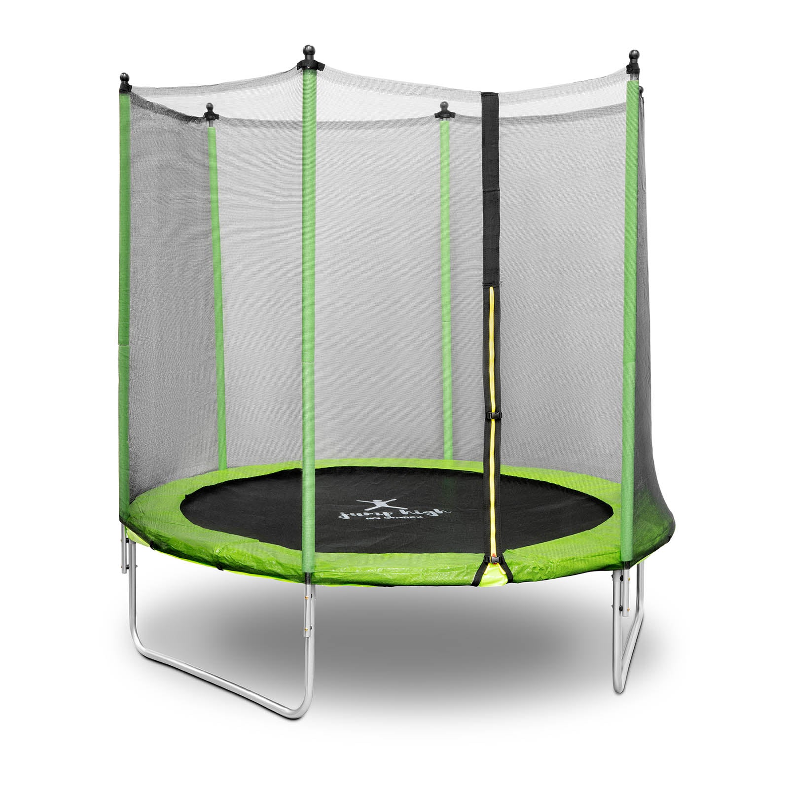 Trampolino da giardino - diametro 244 x 180 cm - 80 kg - rete di sicurezza - nero/grigio 14_0008022