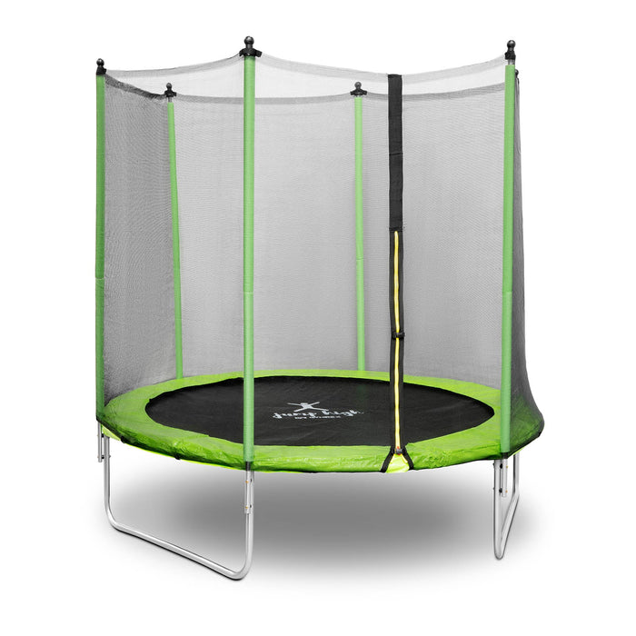 Trampolino da giardino - diametro 244 x 180 cm - 80 kg - rete di sicurezza - nero/grigio 14_0008022