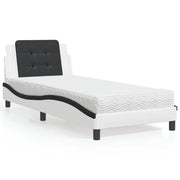 vidaXL Letto con Materasso Nero e Bianco 80x200 cm in Similpelle