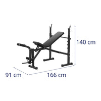 Panca pesi portata fino a 100 kg inclinazione regolabile 180 - 152° panca pesi panca da allenamento panca sportiva 14_0007976
