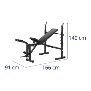 Panca pesi portata fino a 100 kg inclinazione regolabile 180 - 152° panca pesi panca da allenamento panca sportiva 14_0007976