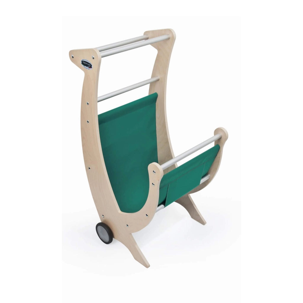 CARRELLO PORTALEGNA E LEGNAIA IN LEGNO CON TELO VERDE CON RUOTE RIVESTITE IN GOMMA L.50 x P.50 x H.100 100% FABBRICATO IN ITALIA