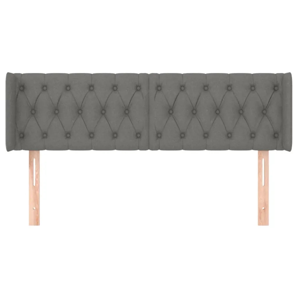 Testiera ad Orecchio Grigio Scuro 163x16x78/88 cm in Tessuto 3119111