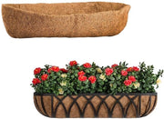 Set da 2 pezzi di rivestimento in cocco per infissi da 60 cm (24 pollici) per infissi di finestra per vasche per piante, rivestimenti in cocco per canali di scarico, rivestimenti in cocco per contenitori per piante all'aperto