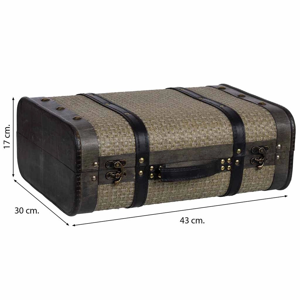 Valigia in legno marrone 43x30x17h cm