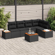 Set Divano da Giardino con cuscino 6 pcs Nero Poly Rattan 3356758