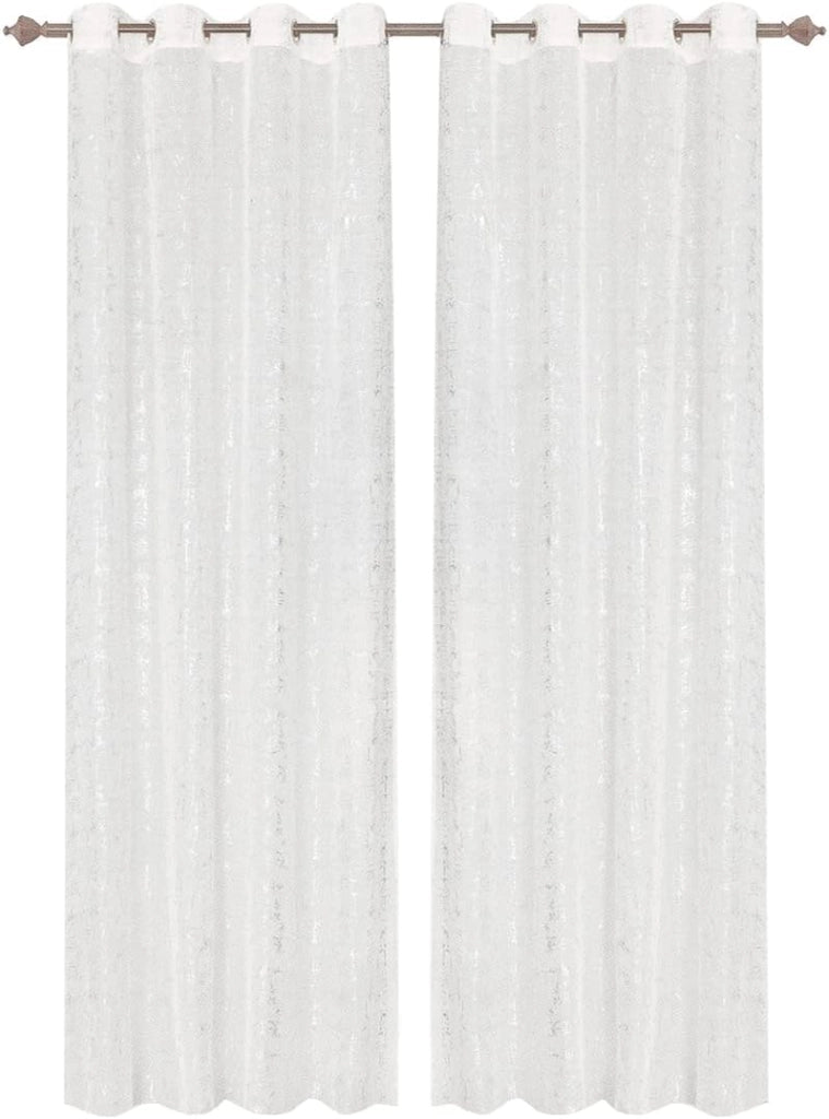 Tende Porta Finestra Occhielli Coppia Moderna 140x280 Cm Semitrasparente Interno Bianco