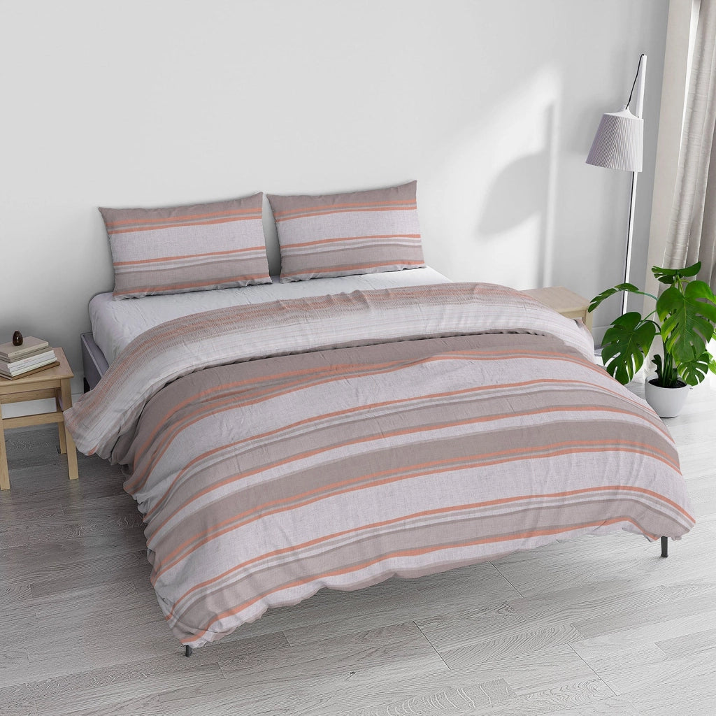 Copripiumino Matrimoniale con Federe Stampato Athena Damour Rosa