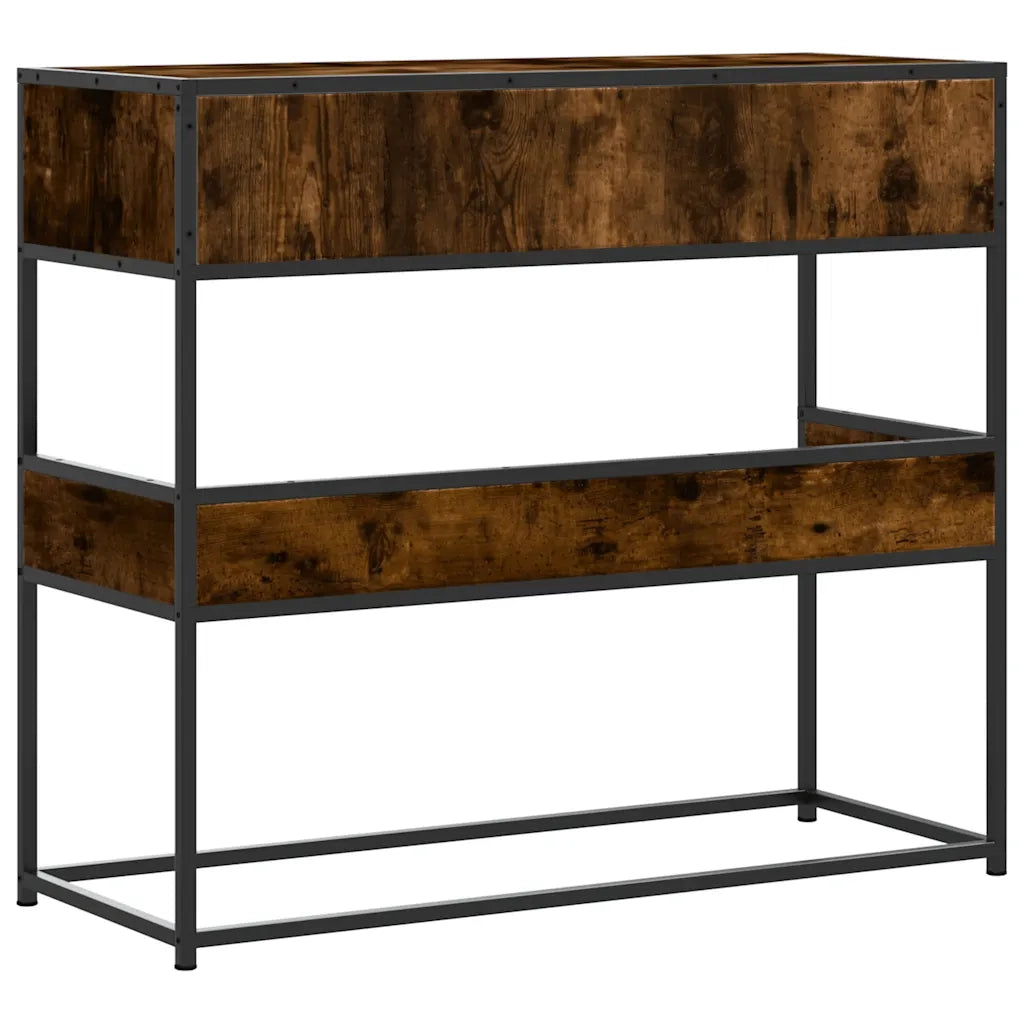 Tavolino Consolle Rovere Fumo 90x35x80 cm in Legno Multistrato 849176