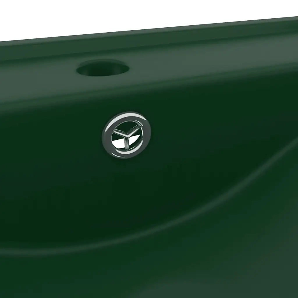 Lavabo con Foro Rubinetto Verde Scuro Opaco 60x46cm in Ceramica CFW7347763